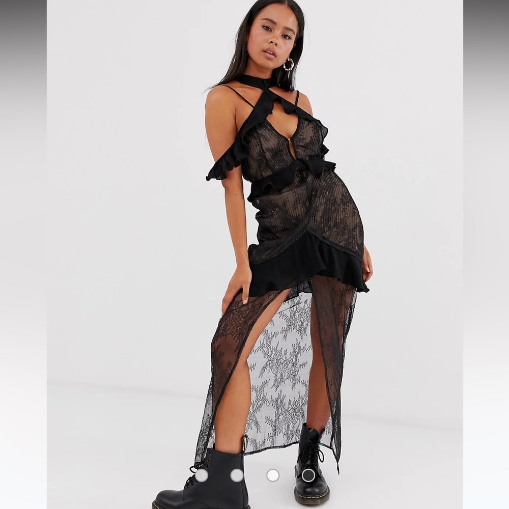 For Love & Lemons off shoulder lace Midi Dress size M - worn once
